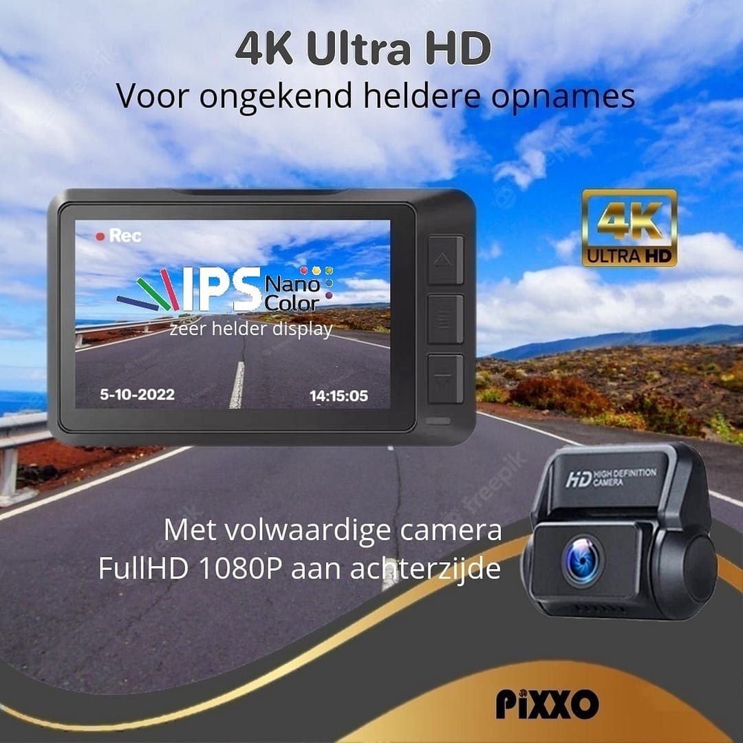 Afbeelding van PiXXO® Dashcam voor Auto 4K Pro WiFi (12)