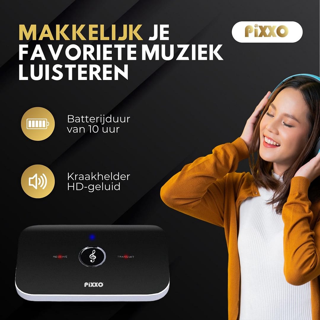 Afbeelding van PiXXO® Easy-Connect Bluetooth Receiver & Transmitter - 2-in-1 Zender & Ontvanger - Bluetooth Receiver - Inclusief 3.5mm Aux en RCA Kabel - Oplaadbaar tot 10 uur Accuduur (12)